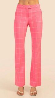 💕TRINA TURK💕 Carillo Pant ~ Windowpane Tropical Suiting Candy Pink 16 NWT