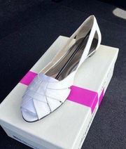 Size 12 - Ross Hommerman white leather flats - great condition