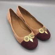 Lands End Shoes Womens Owl Ballet Flats Suede Slip On Round Toe 7.5 B