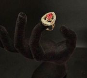 Vintage Art Deco Style Ruby And Diamond Valentine Costume Ring