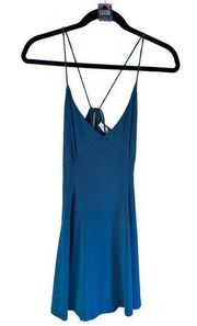 Urban Outfitters Silence + Noise strappy mini skater dress teal Med