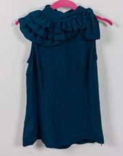 Ruffle Bow Neck Sleeveless Blouse