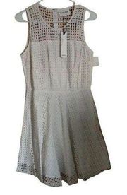 NWT Olive & Oak white eyelet skater fit sleeveless dress