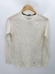 Smartwool Top Women XS Cream Natural Merino Wool Blend 150 Lace Long Sleeve