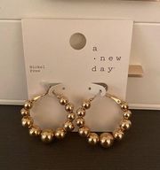 A New Day womens gold hoop earrings NEW