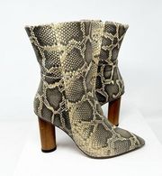 IRO Spokane Beige Python Print Leather Boots NIB Size 38 (IT)