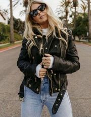 FREE PEOPLE/ WE THE FREE  Vegan leather brown/black jacket size S