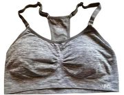 Ryka Sports Bra XL Navy Gray Wireless Racerback Padded Pullover Adj. Straps