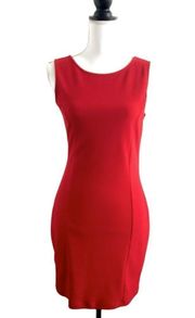 Venus Sleeveless Sheath Dress Keyhole Cut Out Bow True Red Women’s Size Medium