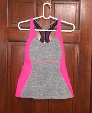 Lucy Hot Pink and Gray Racerback Tank