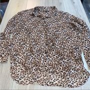 Victoria’s Secret cheetah leopard button up shirt top