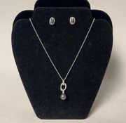 Perlasque Pendant Necklace & Earrings Set NWOT