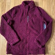 Womens size Medium Burgundy Full Zip Sherpa Jacket by Boxercraft