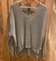 H&M Green V-neck knit oversize sweater