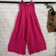 Pink Wide Leg Linen Pants