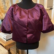 BCBGMAXAZRIA Purple Bolero Puff Sleeve Jacket