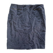 Calvin Klein Skirt Women 6 Blue Pencil Zip Detail A Line Zip Back Mini Slit Back