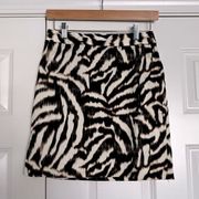 ANN TAYLOR | Petite Zebra Pocket Stretchy Pencil Mini Skirt | Size 2 Petite