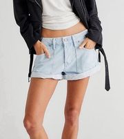 Free People | Denim Blue Jean Light We The Free Beginner's Luck Slouch Shorts