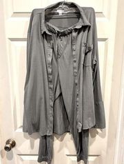 Cuyana Gray Organic Pima Cotton Oversized Lounge Set size XL