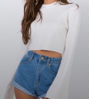 White Cropped Sweater