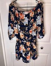 Love Ady On/Off Shoulder Floral Romper L