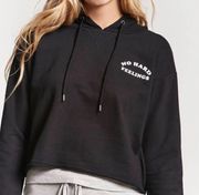 Forever 21 Black Cropped "No Hard Feelings" Hoodie