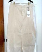 NWT Zara size large ivory denim maxi skirt