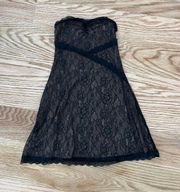 Strapless Lace Overlay Dress