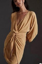 Puff Sleeve Wrap Mini Dress Size 4