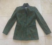 Rachel Roy NWOT Green Tweed Wool Blazer Sz 0