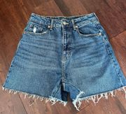 Super high rise denim shorts 