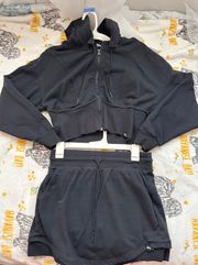 Cropped Skirt Sweatsuit