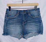 Indigo Rein Dark Wash Denim High Rise Shortie Shorts size 9