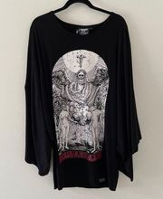 Killstar Dress Womens Medium Black Loveless Batwing Witch Gothic Kimono Tunic