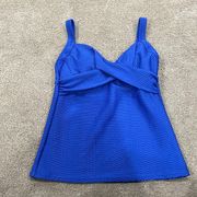 LANDS’END blue swim tankini top size 4.