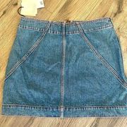 Philosophy Di Lorenzo Serafini Denim Mini Skirt Mid Wash Red Stitch Vintage 8