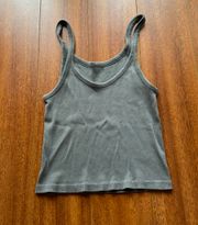 dark grey ribbed tank top