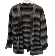 Anne Klein Designer Cardigan Sweater Black & Gray Knit Women’s Large / X-Large!