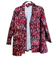 Slinky Brand Jacket Womens Extra Large Multicolor Artsy Open Duster Topper