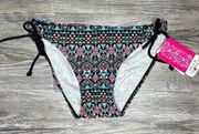 Hula Honey Women's Geometric Colorful Print Bikini Swim Bottoms sz Junior’s S