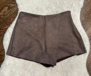 Brown Suede Skort