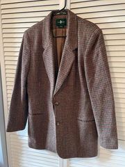 Blazer Jacket 14Tall Two Button Single Breasted 2 Pocket Houndstooth