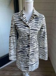 Marc Jacobs Zebra/ Animal Print Canvas Coat Size XS