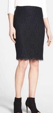 SZ 10 Scotia’ Black Lace Pencil Skirt