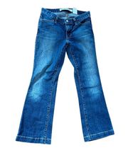 Gap Long and Lean Mid Rise Straight Leg Ankle Crop Denim Blue Jeans Size 2