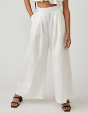 FREE PEOPLE Danelle High Rise Wide Leg Optic White Pants Size XL