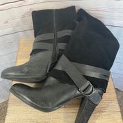 Carlos Mystery Suede and Leather Heeled Boots