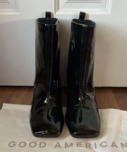 Brand New  Patent Square Toed Boots - Size 8