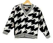 Vintage Knit Waves Retro HoundsTooth Sweater Size XS/S 80s